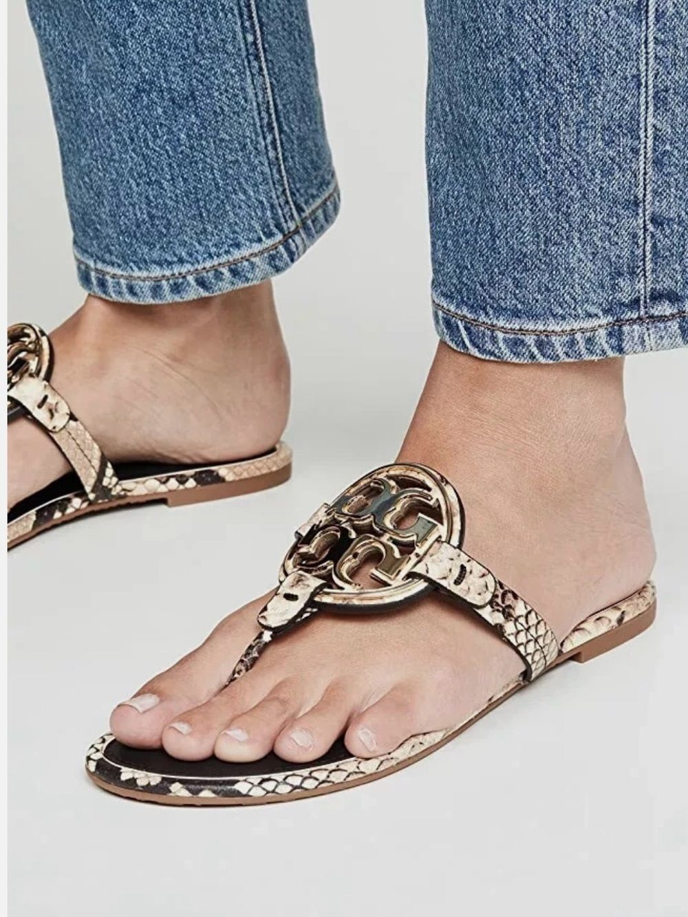 Tory Burch Metal Miller Thong Sandals Women’s Size 6.5